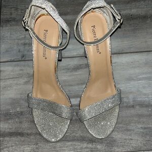 Pierre Dumas Glittering Silver Heels